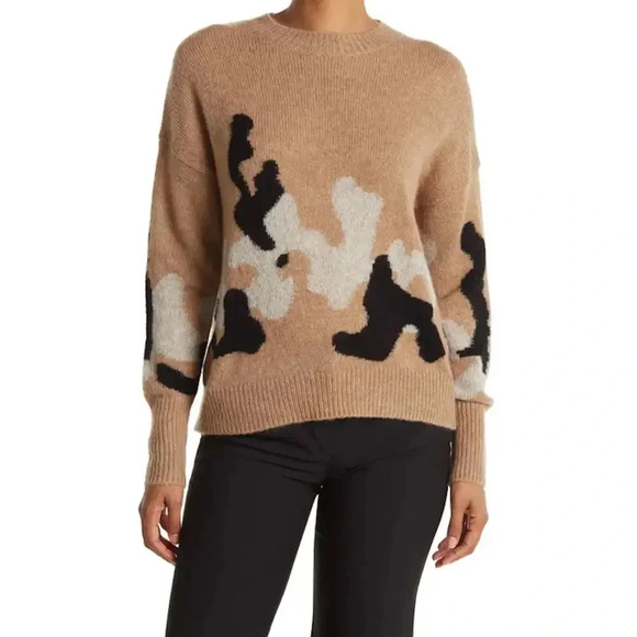 360 CASHMERE Leannah Printed Wool Blend Sweater - Picture 1 of 8